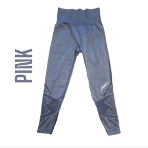 Victoria secret pink cool&comfy blue seamless Capri leggings sz small